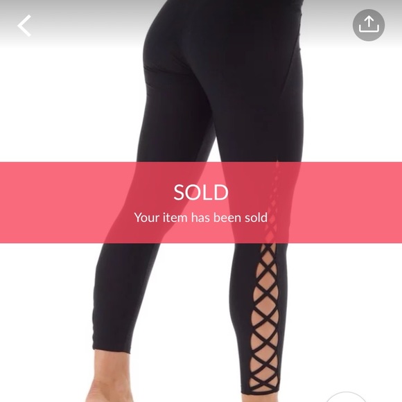 SOLD •Strappy 7/8 Length Black Leggings• - Picture 2 of 8